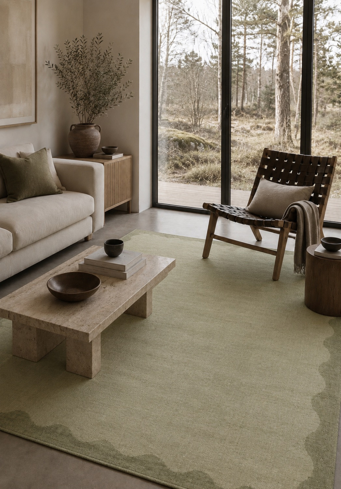 Alfombra 'Lunelle' - Verde claro