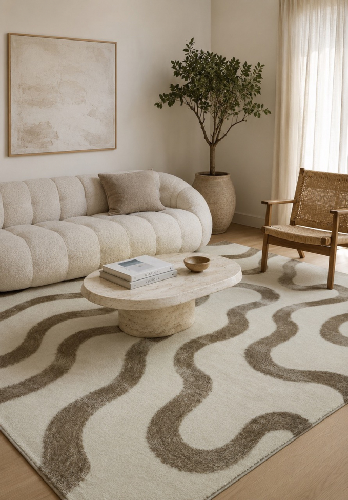Alfombra 'Heloria' - Marrón/Beige