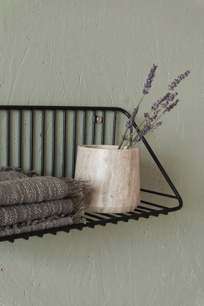 Estante de pared 'Strings' - Negro/Metal