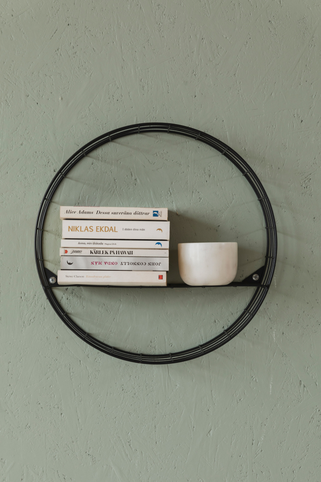 Estante de pared 'Circle' - Negro/Metal