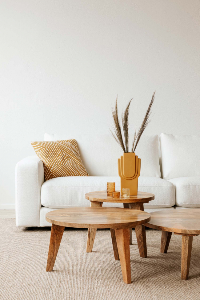 Mesa de centro Vintage Redonda 65cm - Natural