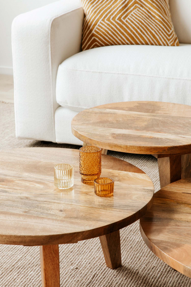 Mesa de centro Vintage Redonda 65cm - Natural