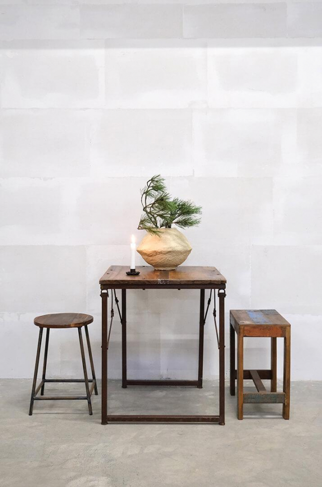 Taburete 'Leo' - Hierro/madera