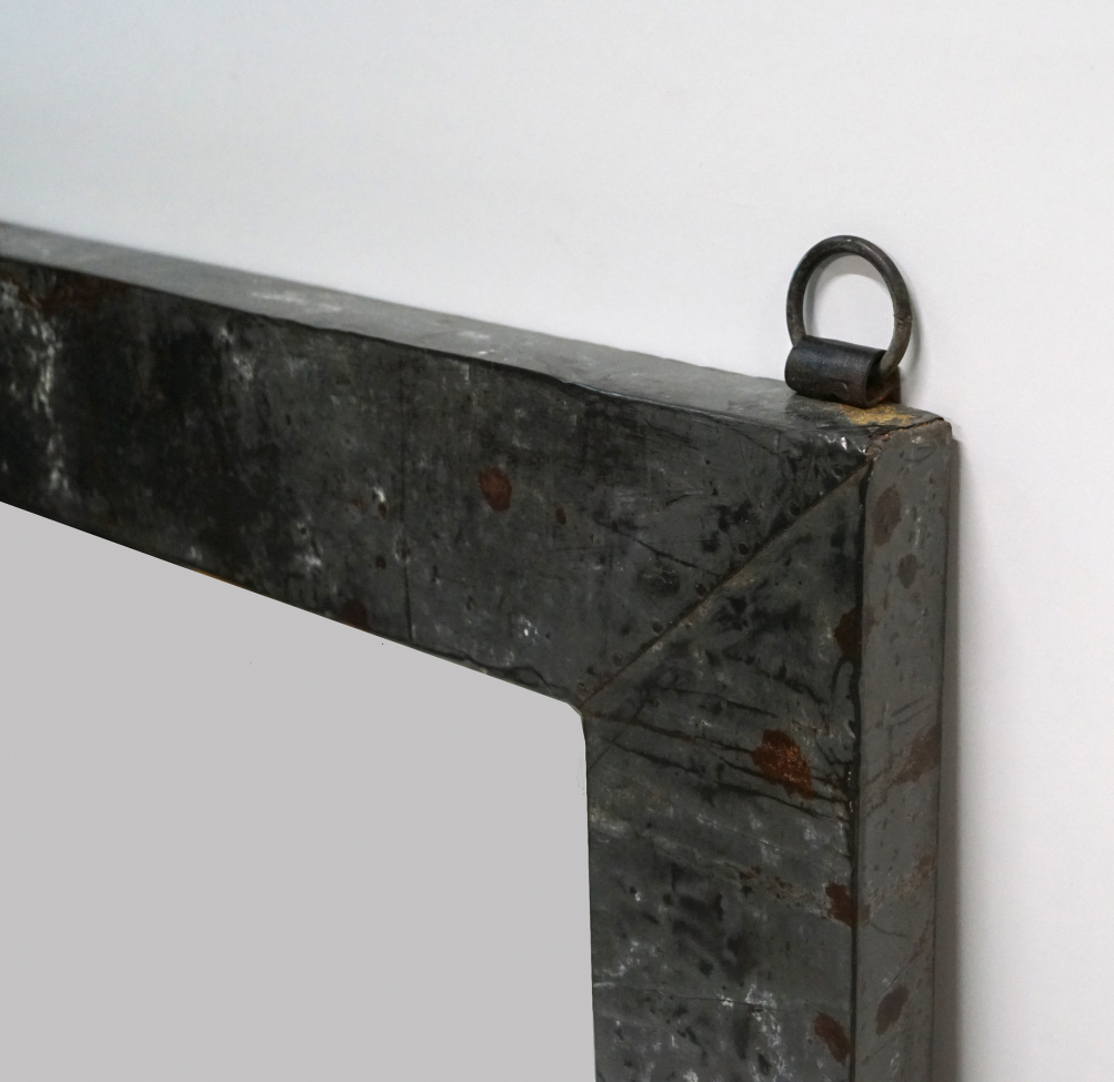 Espejo con marco de hierro Vintage - Gris