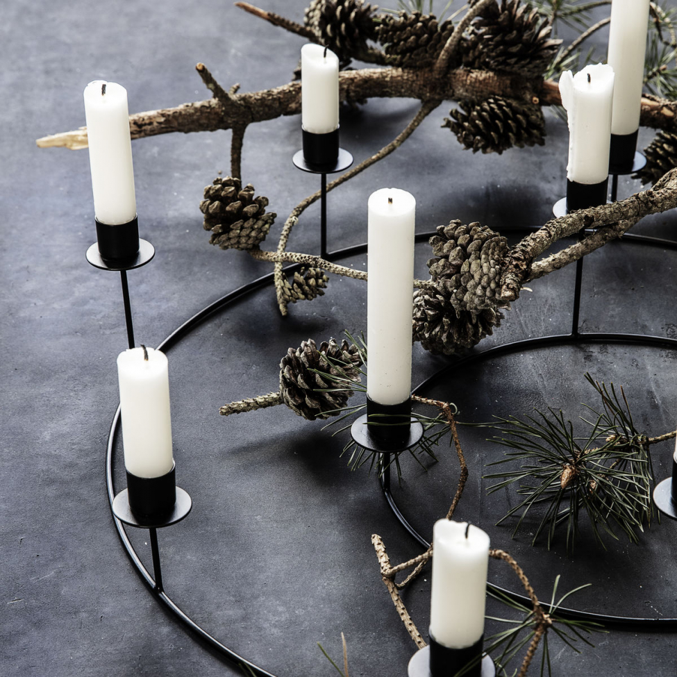 Candelabro 'Ring' L - Negro