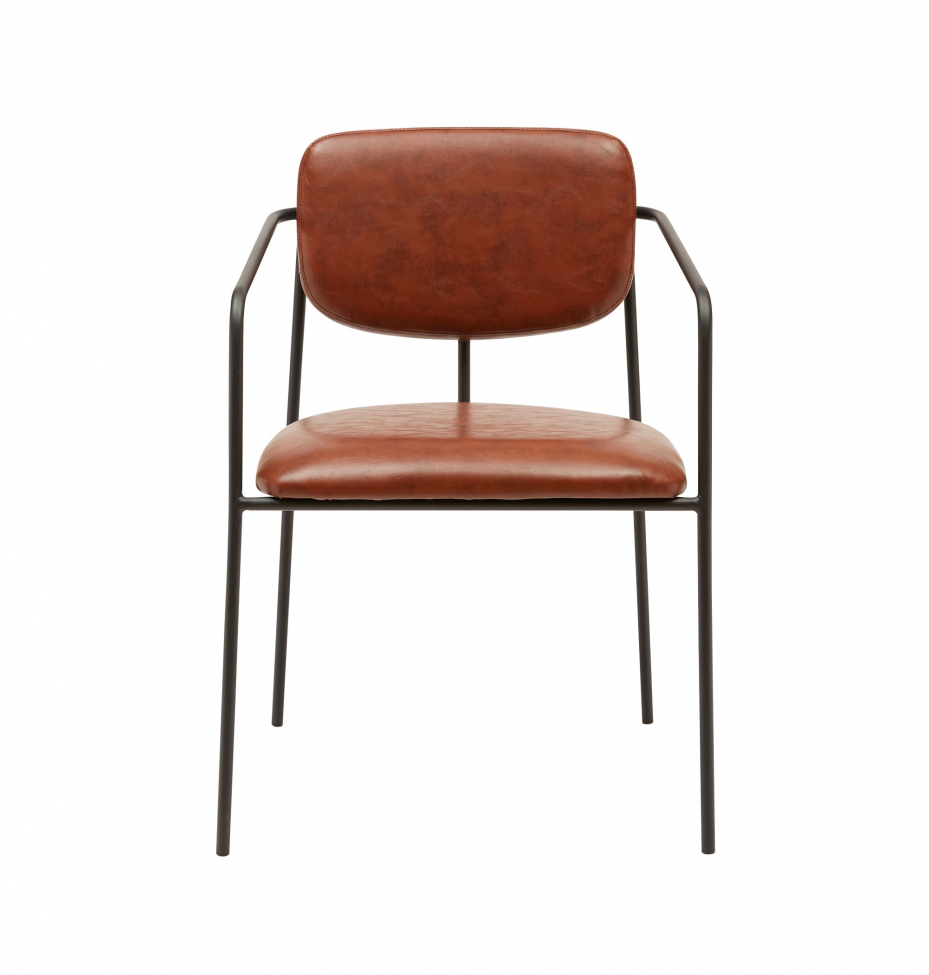 Silla con brazos 'Ebba' - Marrón