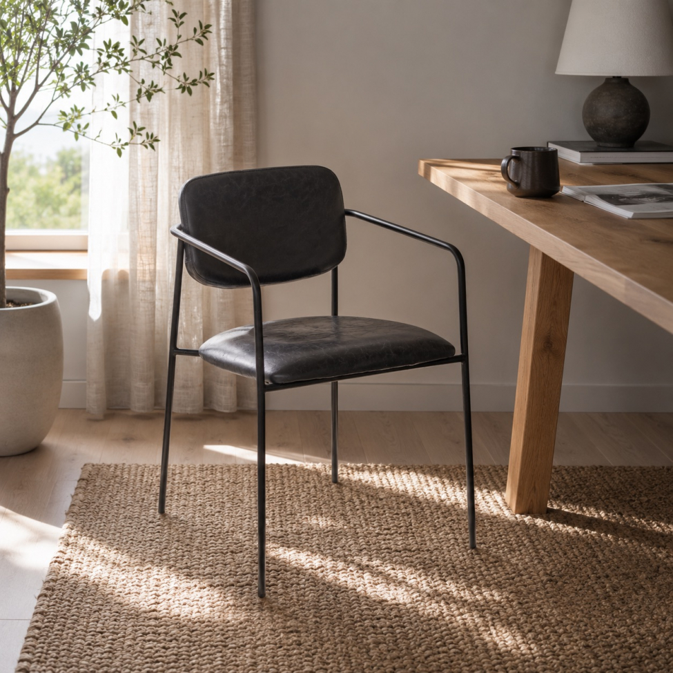 Silla con brazos 'Ebba' - Gris oscuro