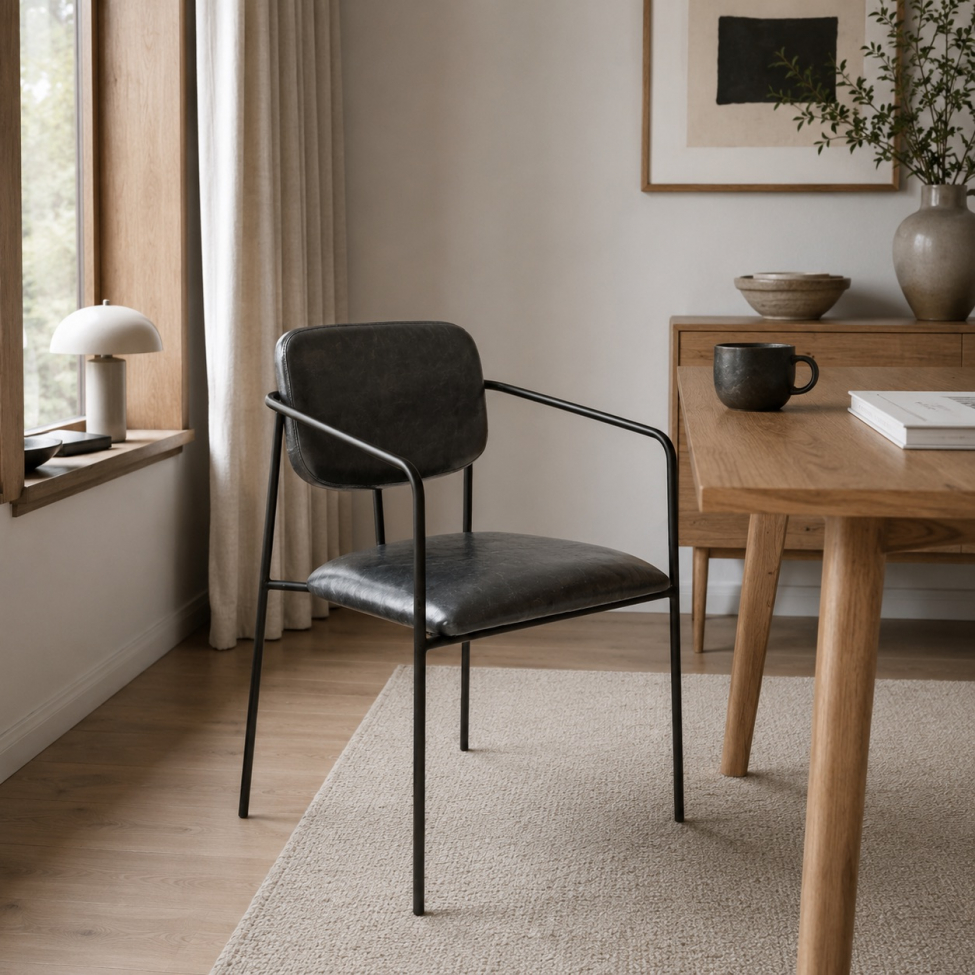 Silla con brazos 'Ebba' - Gris oscuro