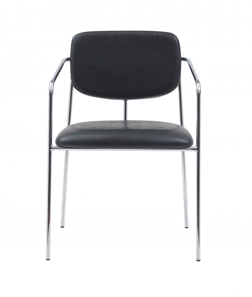 Silla con brazos 'Ebba' - Negro/Plata