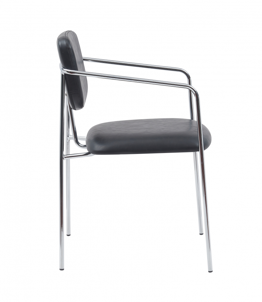Silla con brazos 'Ebba' - Negro/Plata