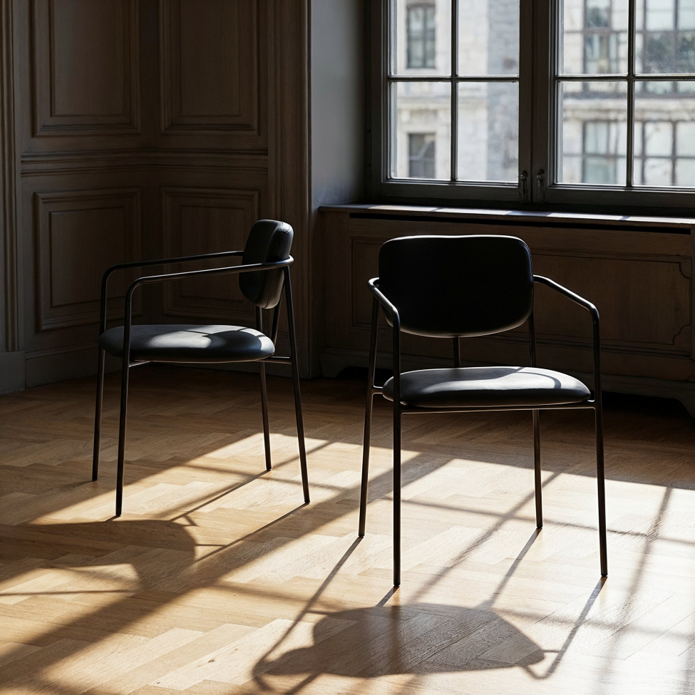 Silla con brazos 'Ebba' - Negro