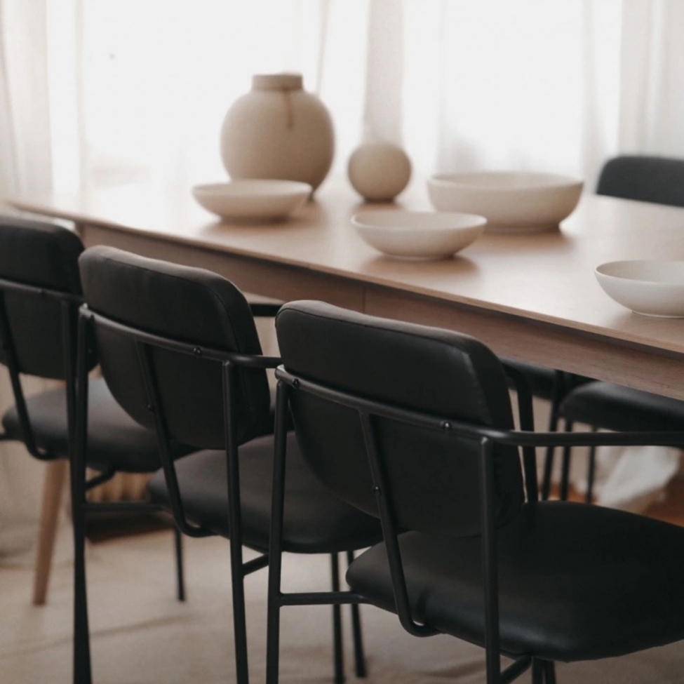 Silla con brazos 'Ebba' - Negro