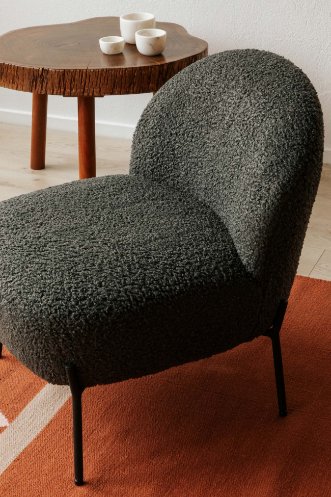 Sillón 'Gori' - Gris oscuro/Teddy