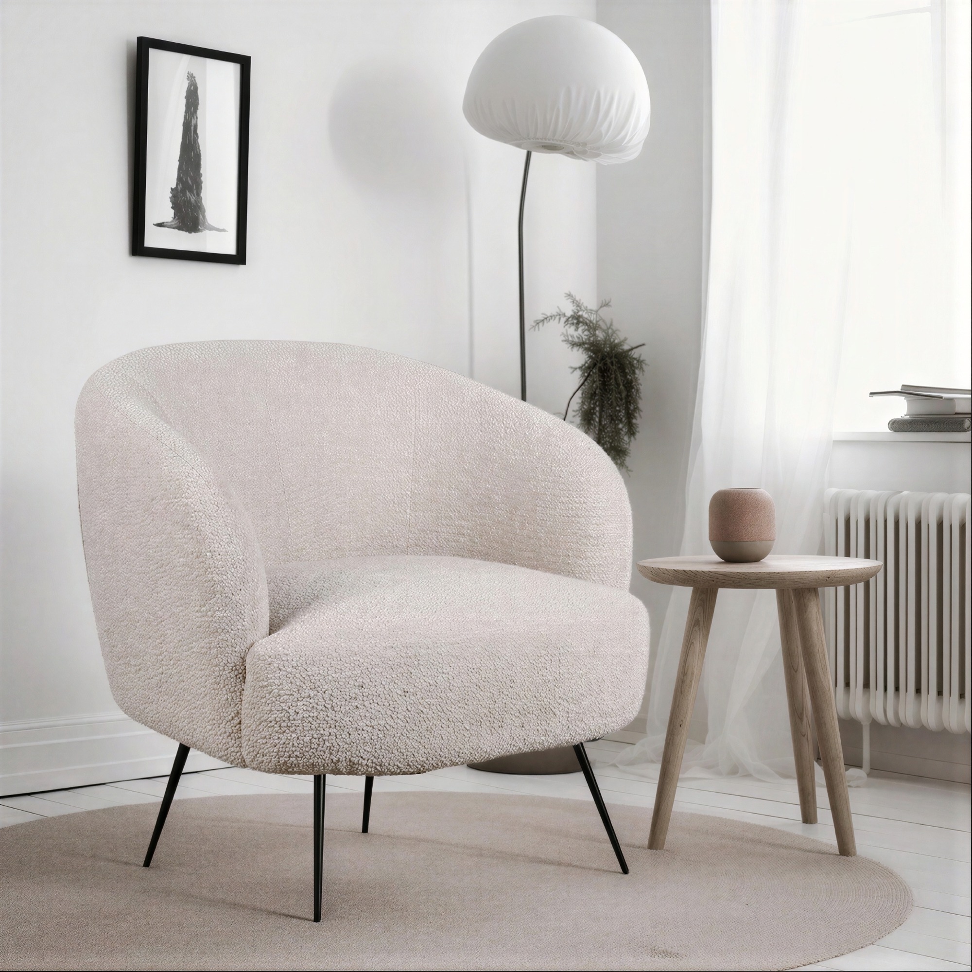 Sillón 'Capri' - Beige/Bouclé