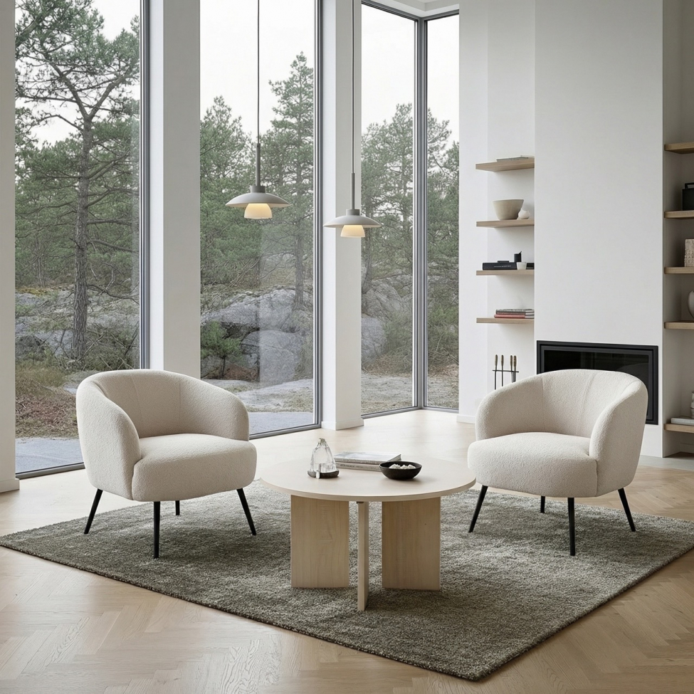 Sill&oacute;n 'Capri' - Blanco/Boucl&eacute;