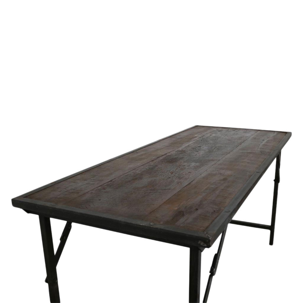Mesa de comedor 'Factory' 153x62cm - Marrón/Negro