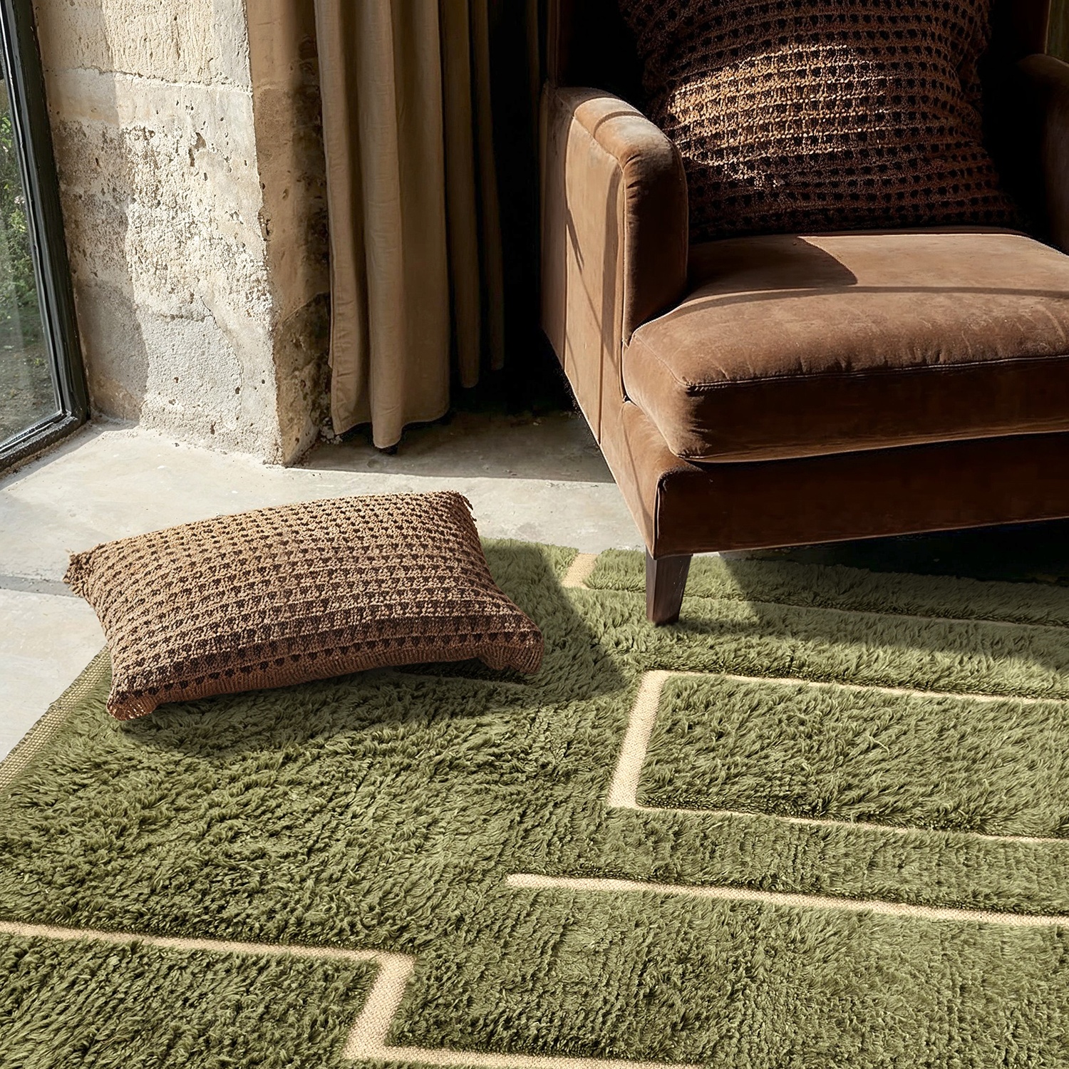 Alfombra Tipo Rya 'Kiberg Handwoven Wool' - Verde