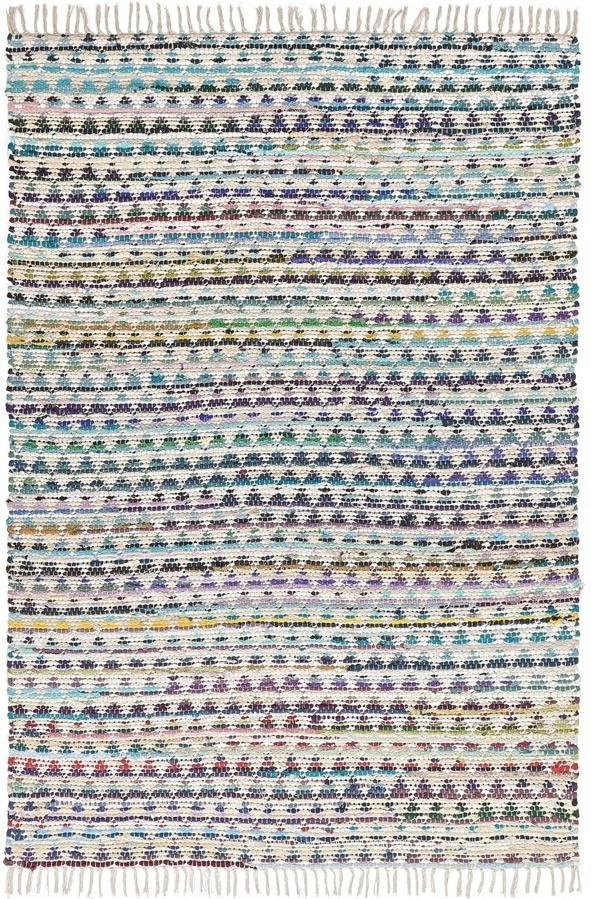 Alfombra de trapo 'Lindby' - Multicolor/azul