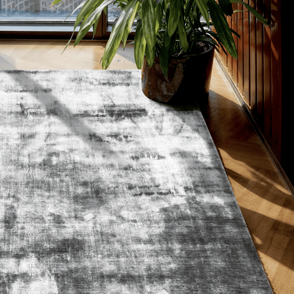 Alfombra de viscosa 'Jodhpur' 70x200cm - Gris