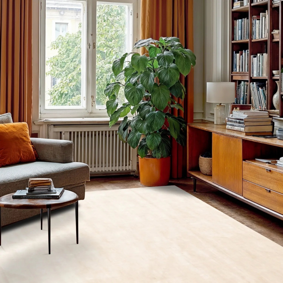 Alfombra de viscosa 'Jodhpur' 200x200cm - Beige claro