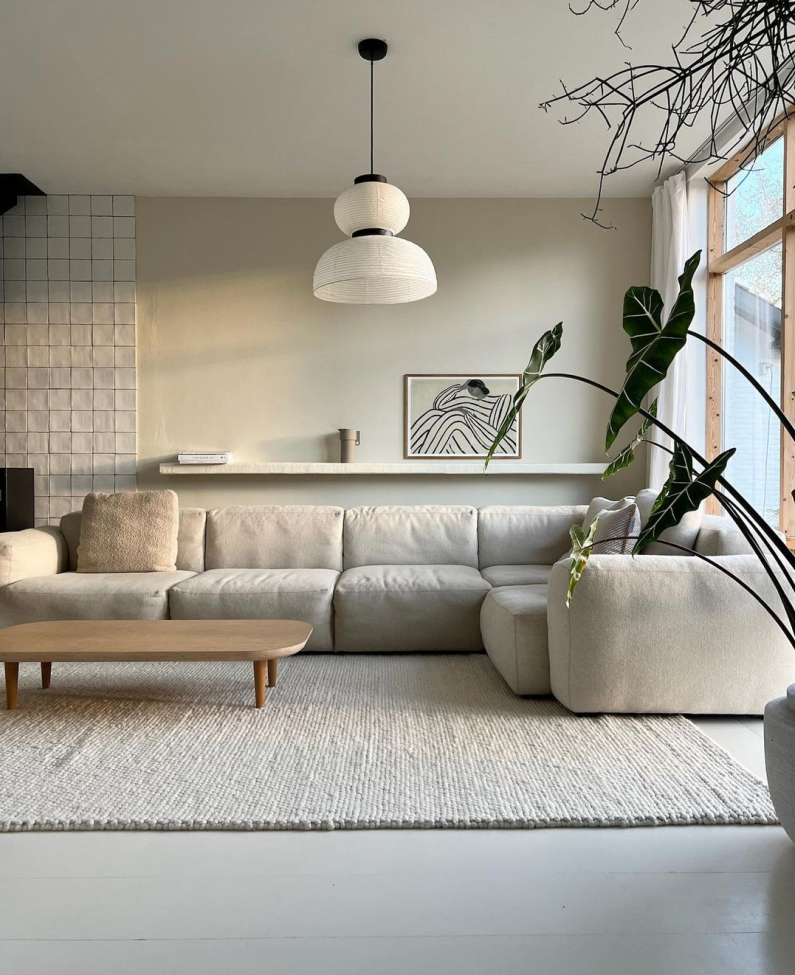 Alfombra de lana 'Avafors' 70x140cm - Beige