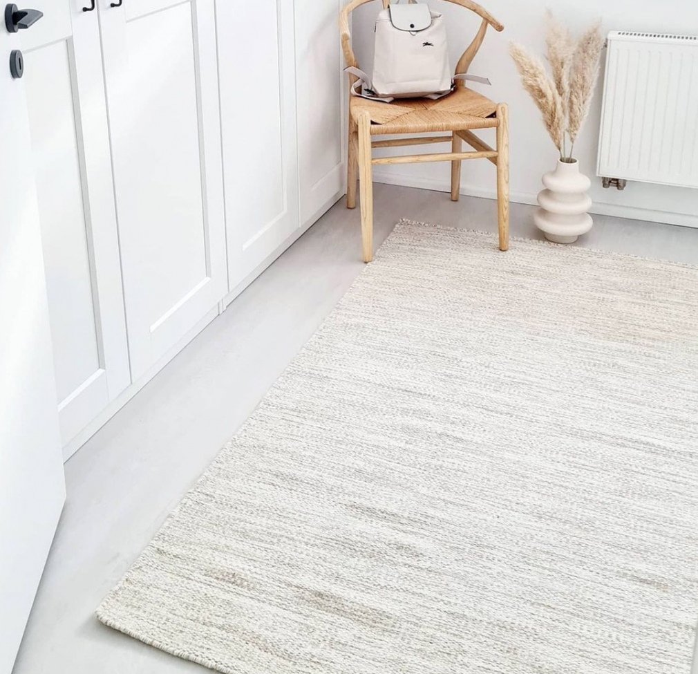 Alfombra de lana 'Dhurry' 80x150cm - Natural