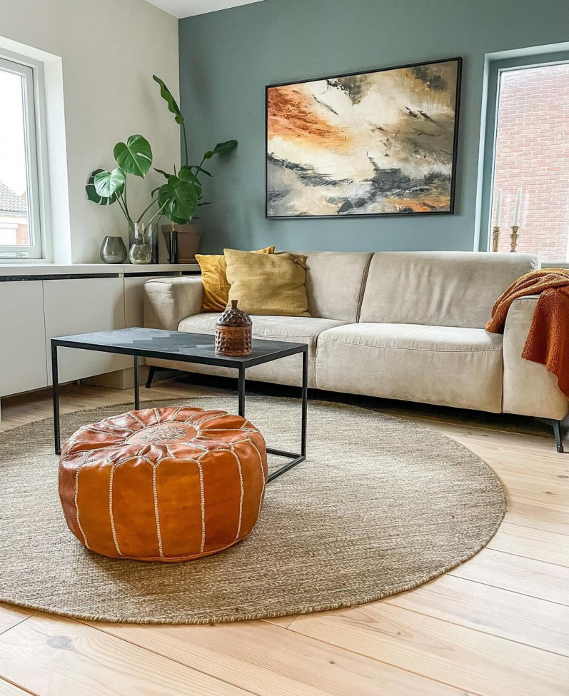 Alfombra redonda 'Dhurry' 300cm - Beige