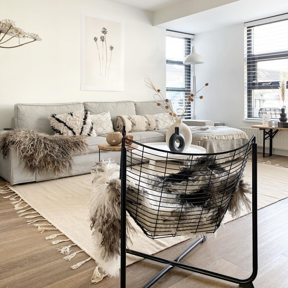 Alfombra de lana 'Malana' 140x200cm - Beige