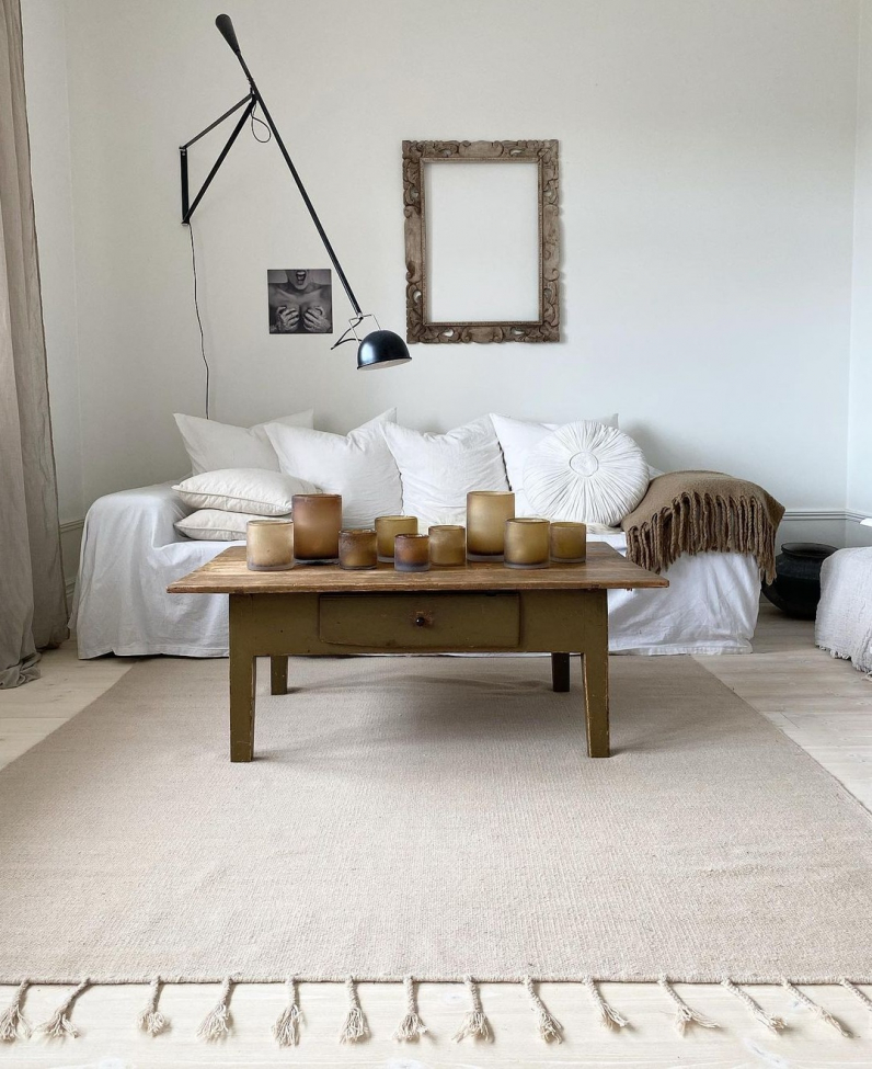Alfombra de lana 'Malana' 60x120cm - Beige