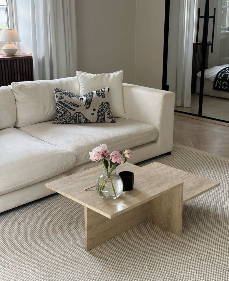 Alfombra de lana 'Coastal' 80x300cm - Crema