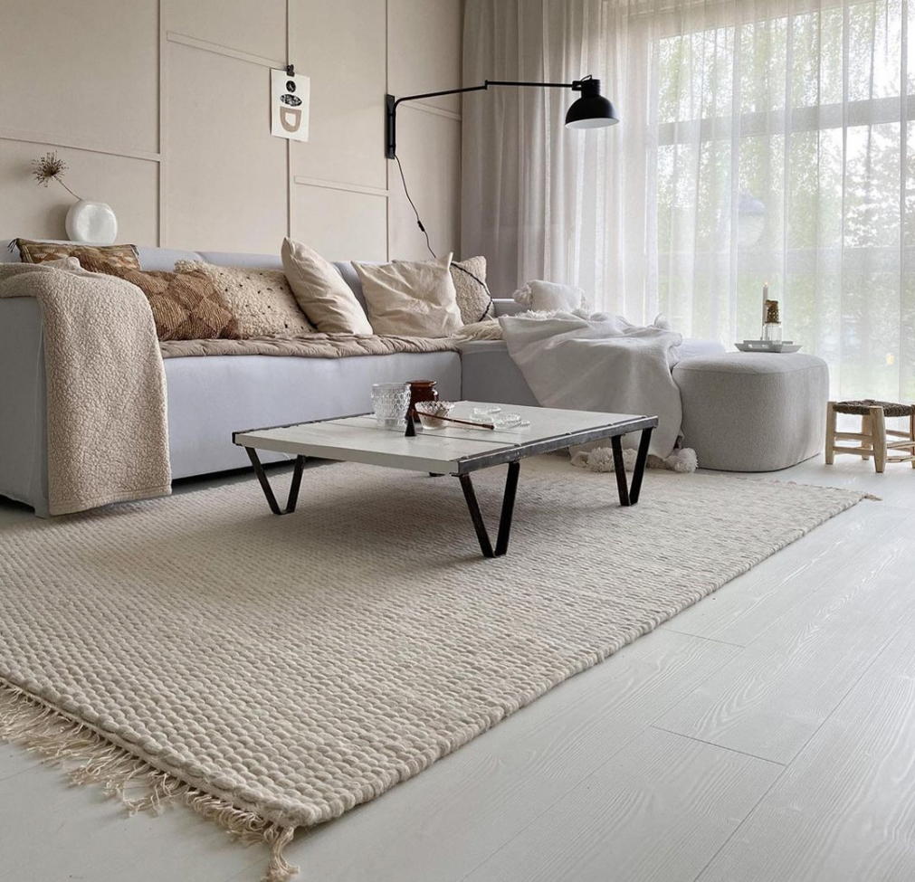 Alfombra de lana 'Cartmel' 240x240cm - Blanco roto