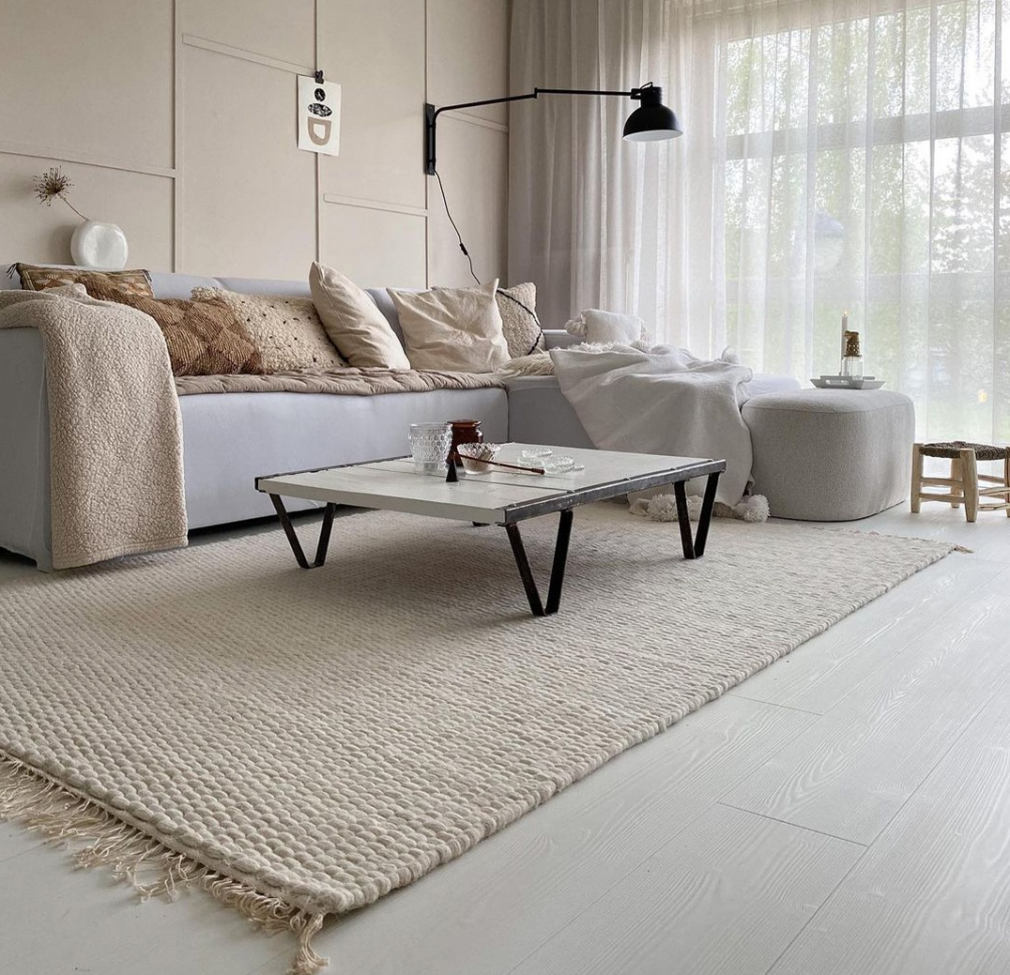 Alfombra de lana 'Cartmel' 60x120cm - Blanco roto