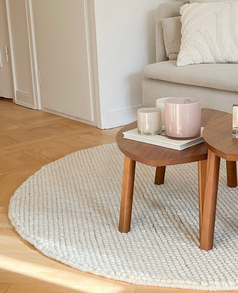 Alfombra redonda 'Avafors' 160cm - Beige