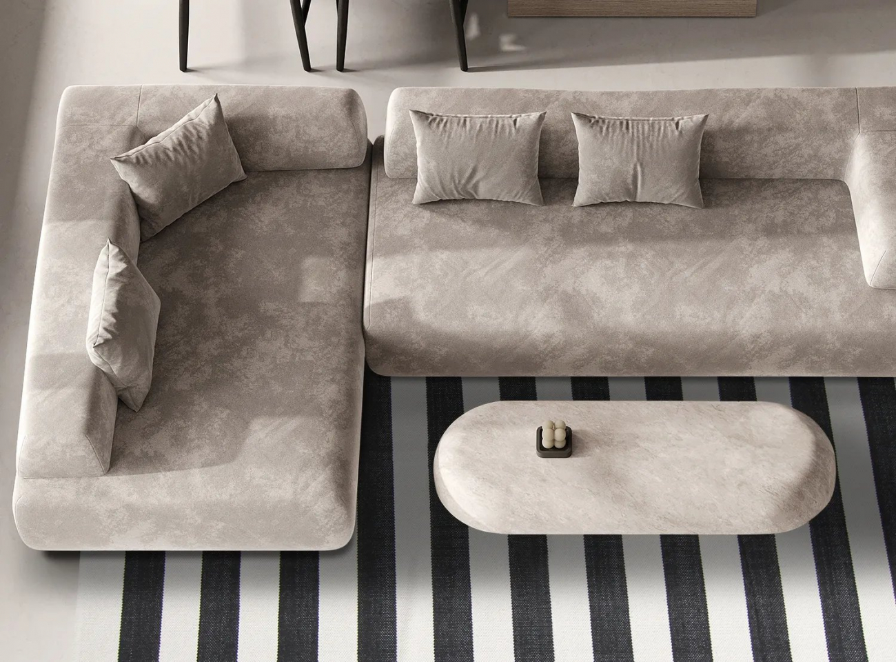 Alfombra de algodón 'Nilo' 160x230cm - Blanco/Negro