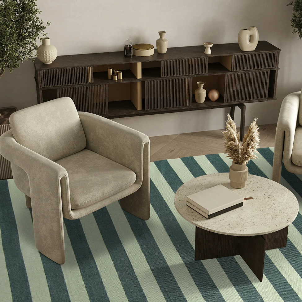 Alfombra de algodón 'Nilo' 80x300cm - Verde