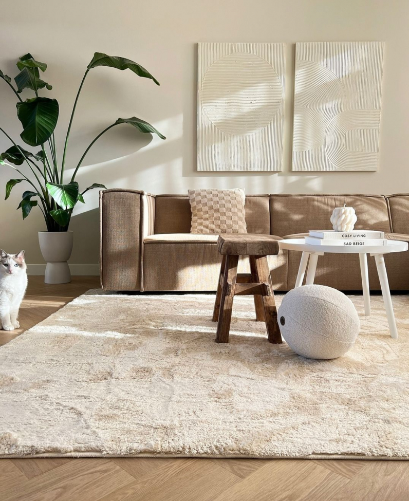 Alfombra de pelo 'Aranga Super Soft' 140x200cm - Beige