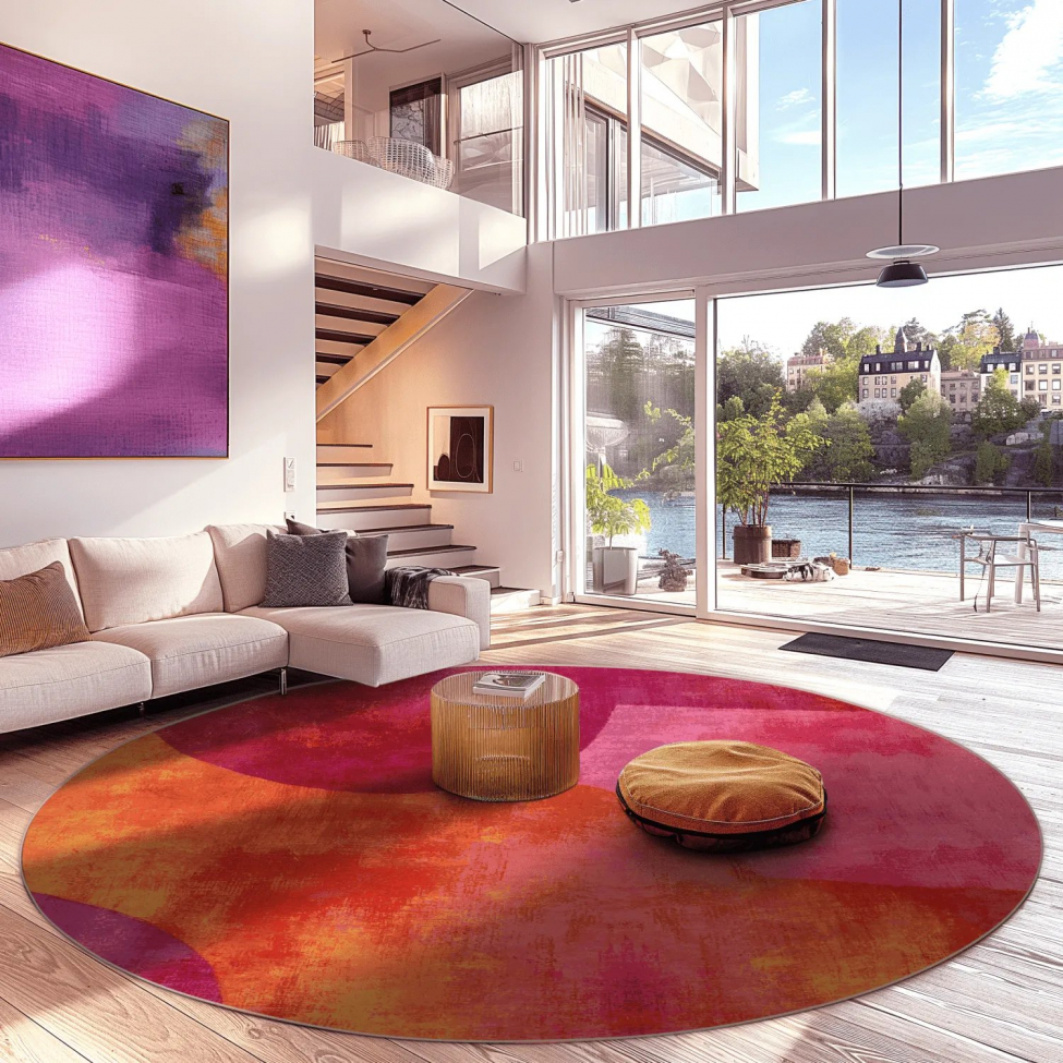 Alfombra redonda 'Lazio' 180cm - Rosa