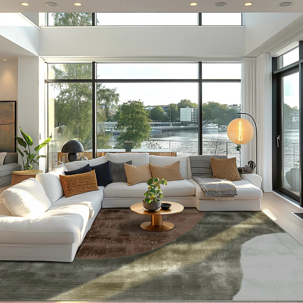 Alfombra Wilton 'Barcelona' 200x280cm - Marrón/Verde claro