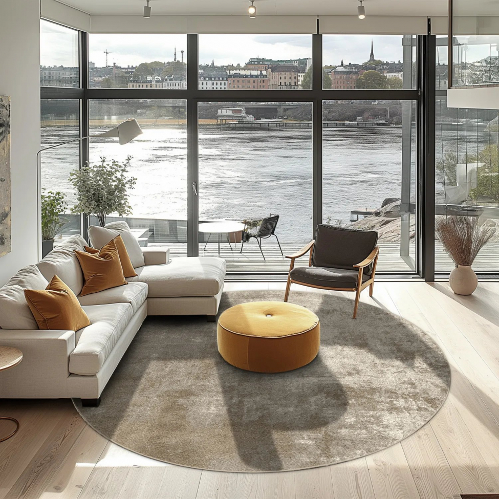 Alfombra redonda 'Lynton' 240cm - Marrón