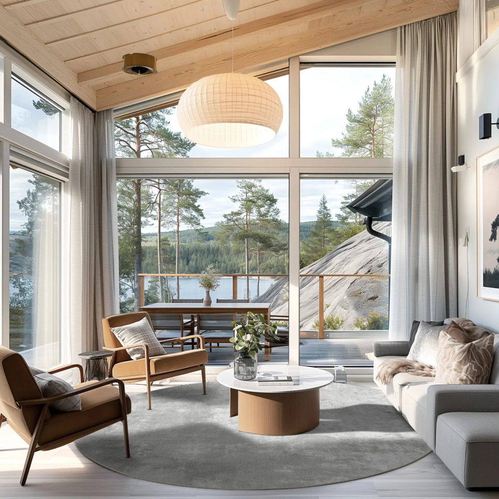 Alfombra redonda 'Lynton' 240cm - Gris