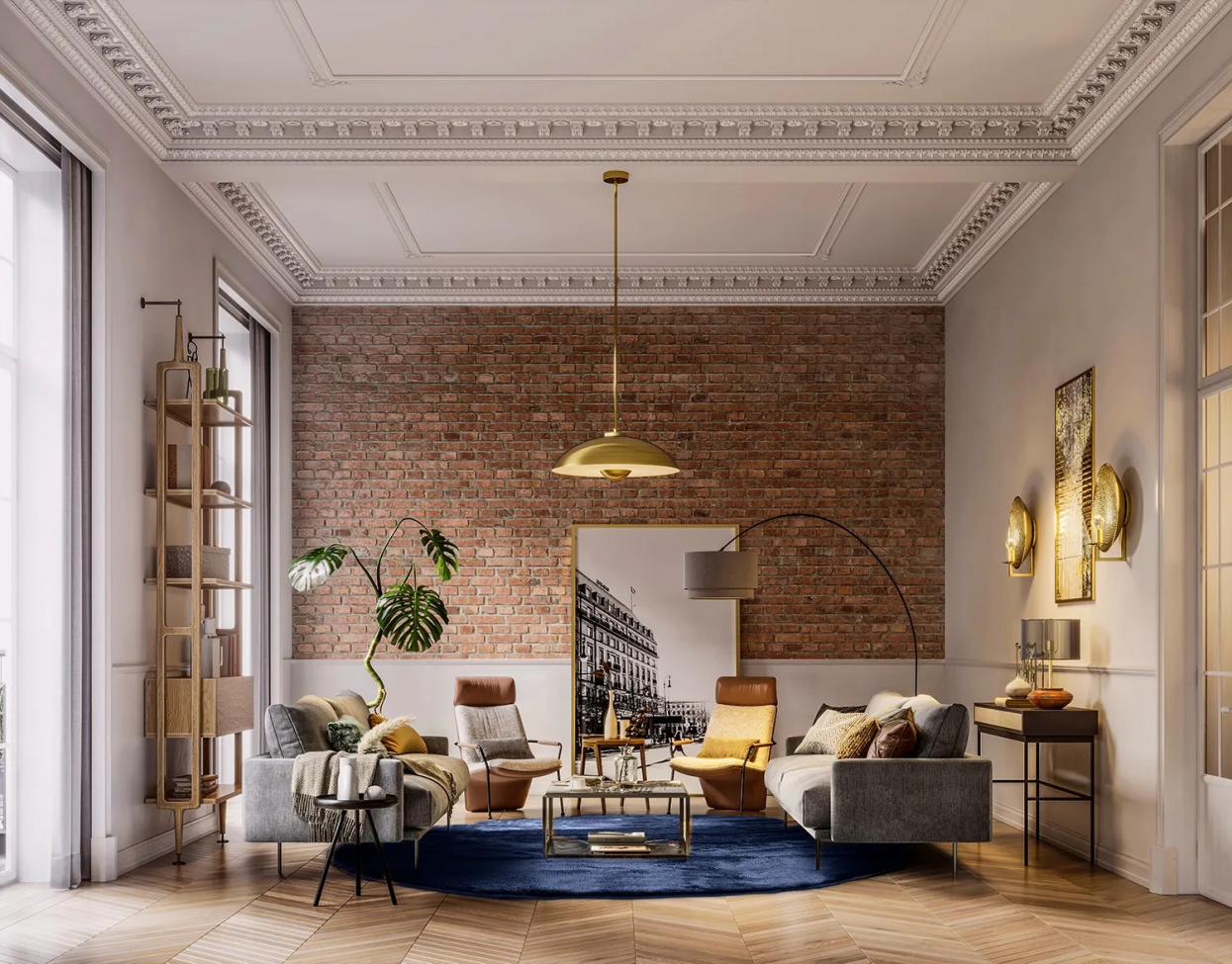 Alfombra redonda 'Aranga Super Soft' 200cm - Azul oscuro