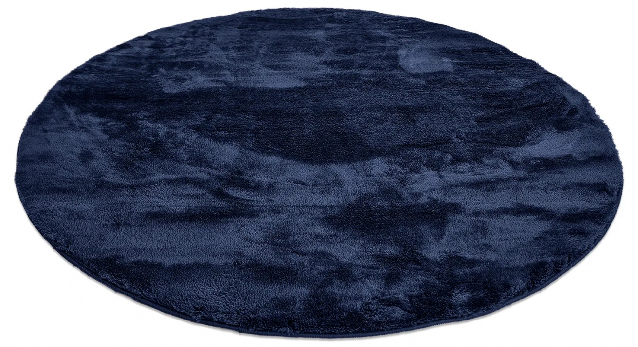 Alfombra redonda 'Aranga Super Soft' 200cm - Azul oscuro