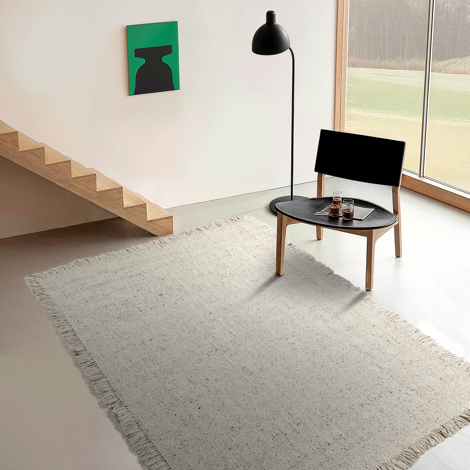 Alfombra de lana 'Dalita' - Beige