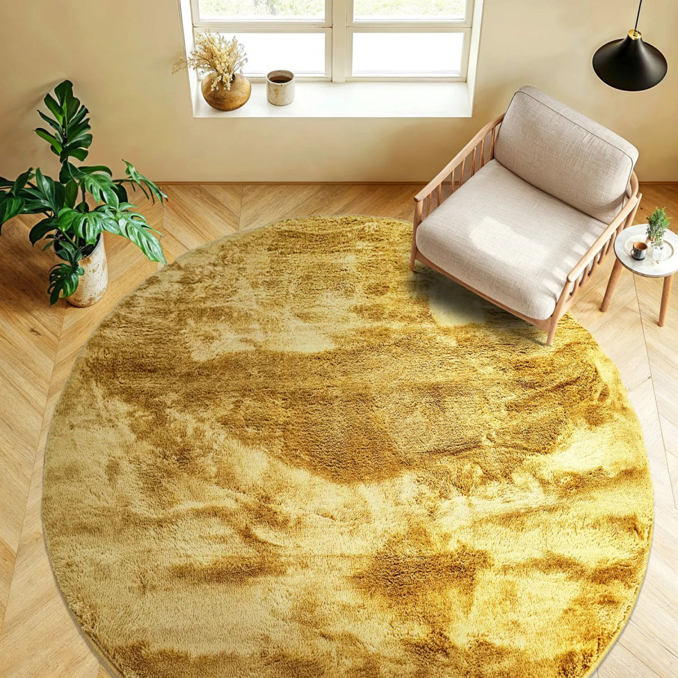 Alfombra redonda 'Aranga Super Soft' 80cm - Amarillo