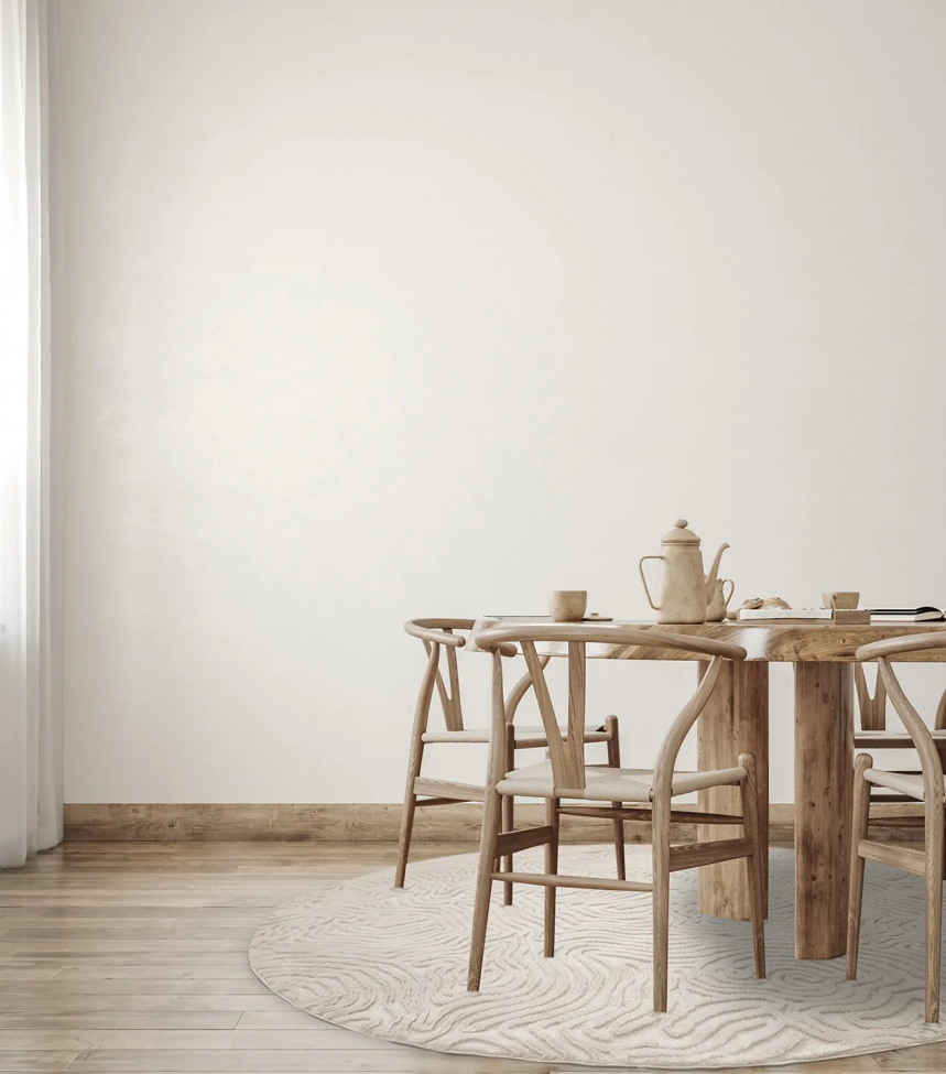 Alfombra redonda 'Amora' 120cm - Blanco