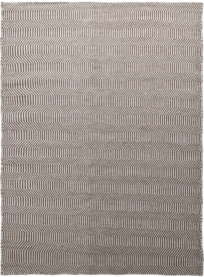 Alfombra de lana 'Larkana' - Marrón/blanco