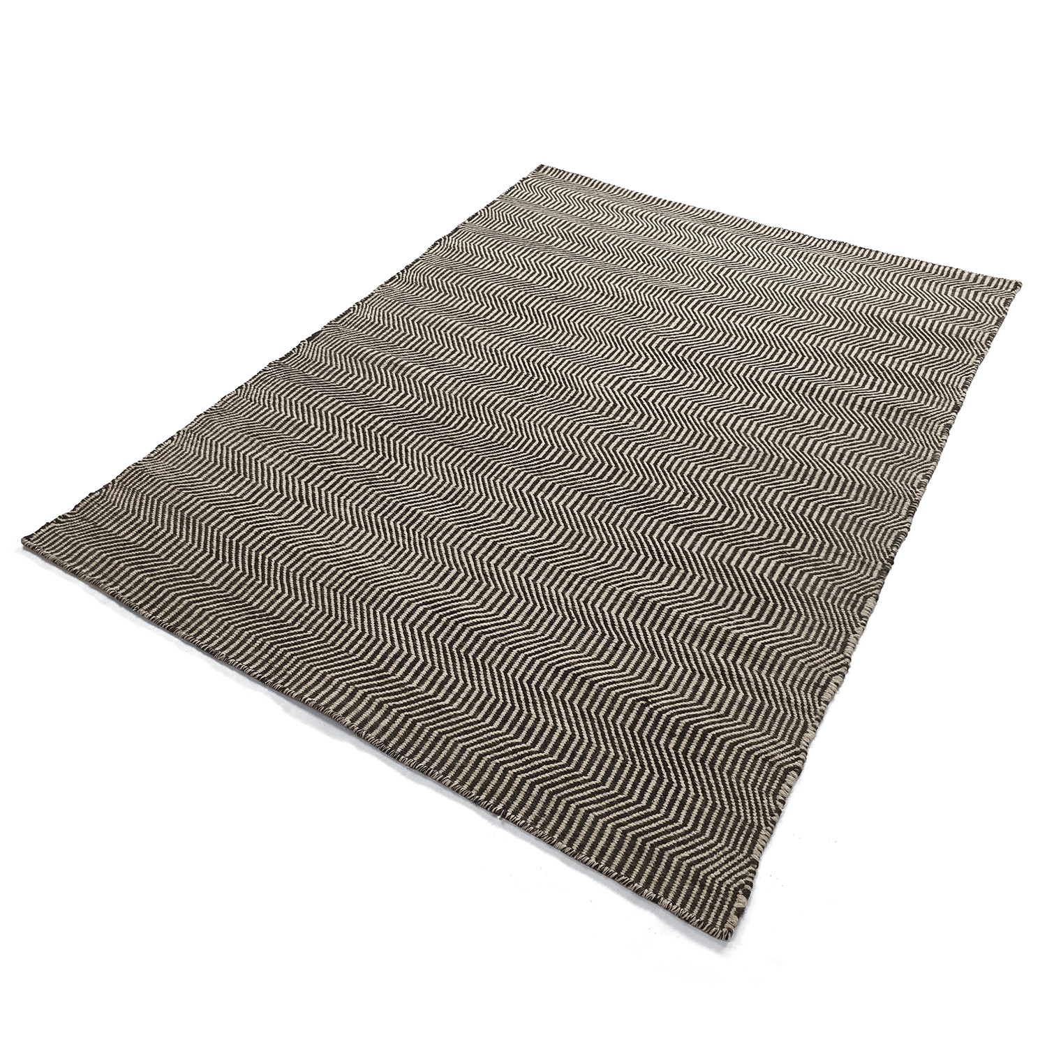 Alfombra de lana 'Larkana' - Beige/negro