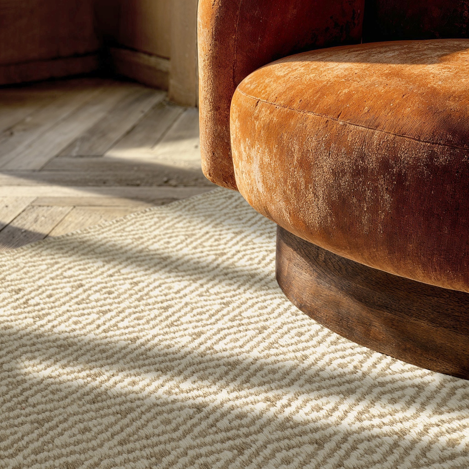 Alfombra de lana 'Monastir' - Beige/blanco