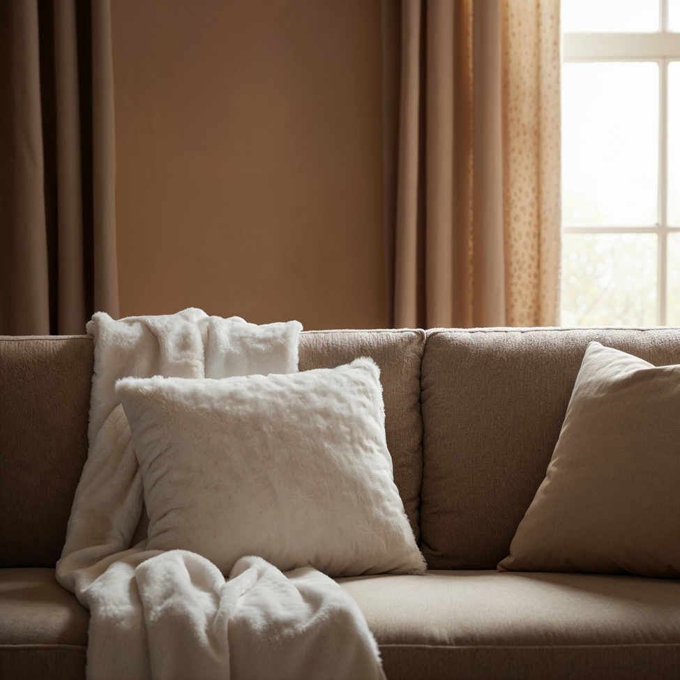 Funda de cojín 'Aranga Super Soft' 45x45cm - Blanco