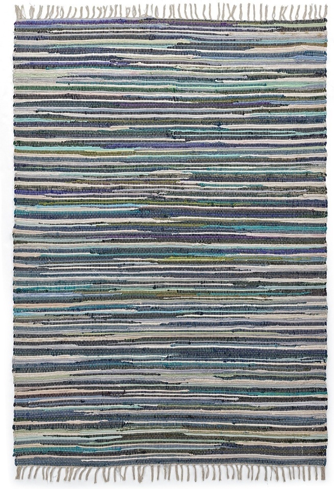 Alfombra de trapo 'Home' - Multicolor/azul
